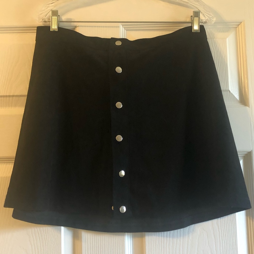 Women’s Black Button Down Skater Skirt